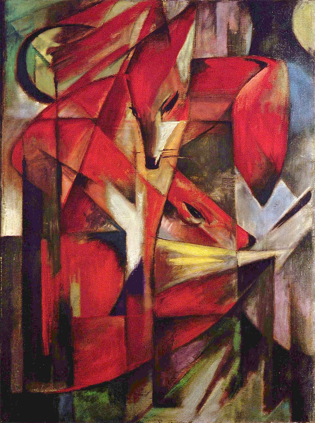 Rote Füchse im Kubismus – Franz Marc – Franz Marc Leinwandbild