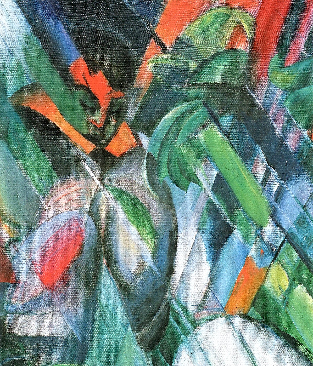 Grüne und rote Dynamik – Franz Marc – Franz Marc Leinwandbild