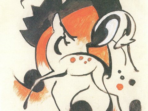 Stilisierte Pferdefigur – Franz Marc – Leinwandbild