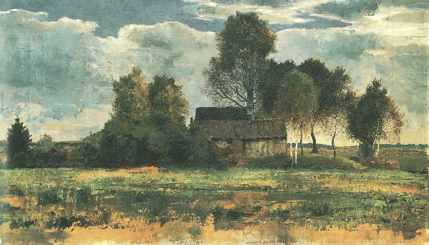 Ländliche Landschaft mit Hütte – Franz Marc – Leinwandbild