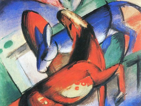 Rotes Pferd – Franz Marc – Leinwandbild
