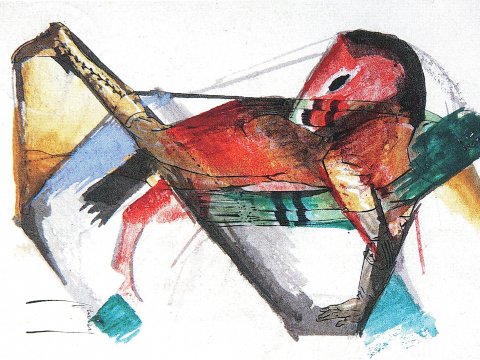 Rotes Pferd – Franz Marc – Leinwandbild