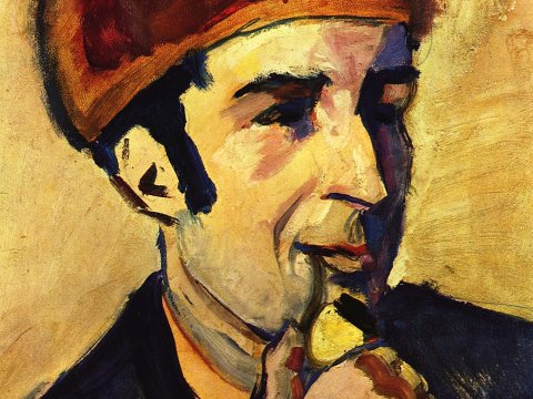 Mann mit rotem Hut – Franz Marc – Leinwandbild