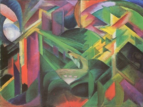 Grüne und rote Zerklüftung – Franz Marc – Leinwandbild