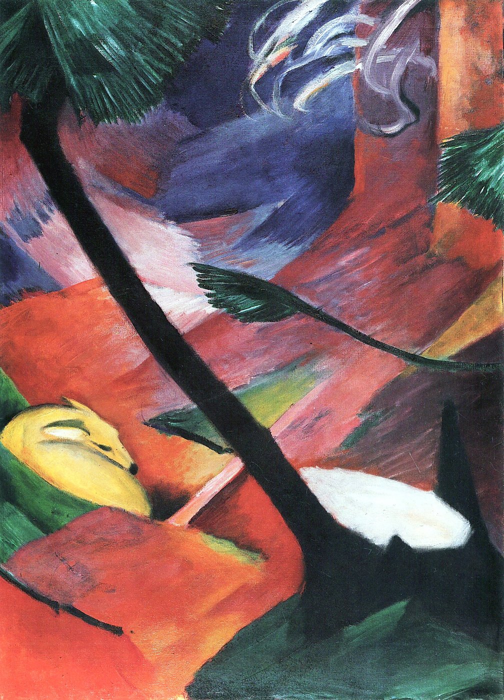 Schlafender Hund im Wald – Franz Marc – Leinwandbild