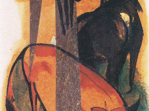 Zwei Pferde im Wald – Franz Marc – Leinwandbild