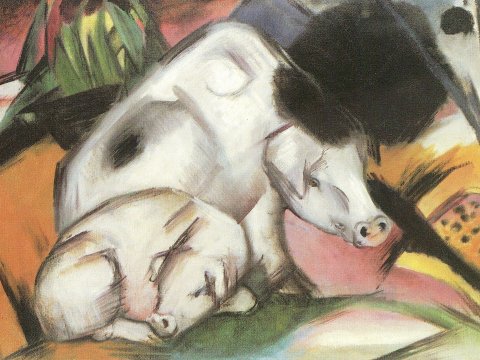 Schlafende Schweine – Franz Marc – Leinwandbild