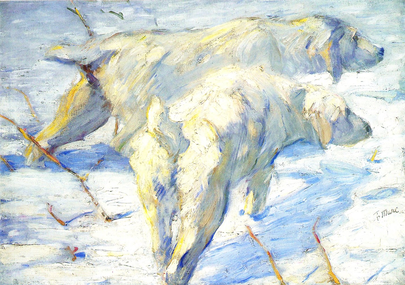 Zwei Eisbären im Schnee – Franz Marc – Franz Marc Leinwandbild