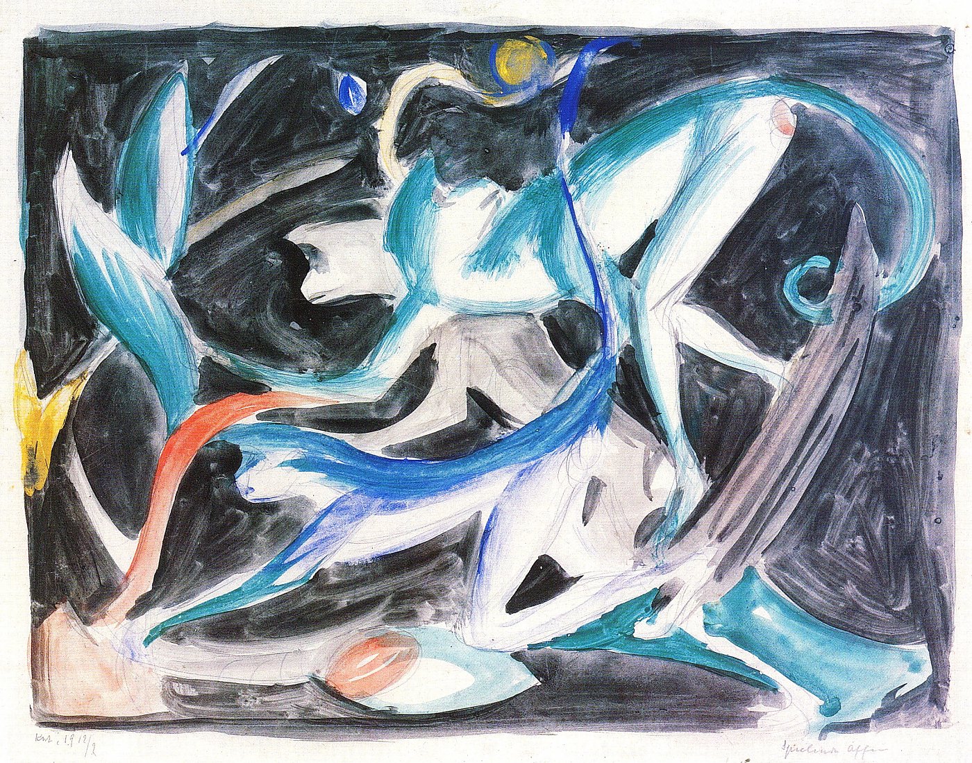 Dynamische Blau-Weiß-Konfrontation – Franz Marc Leinwandbild