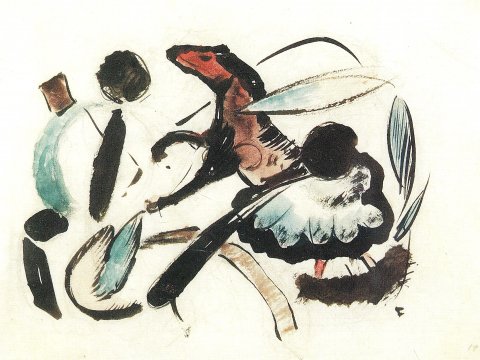 Pferd und Reiter – Franz Marc – Leinwandbild