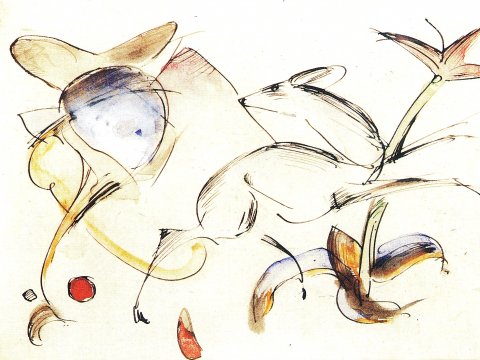 Zwei Hasen – Franz Marc – Leinwandbild