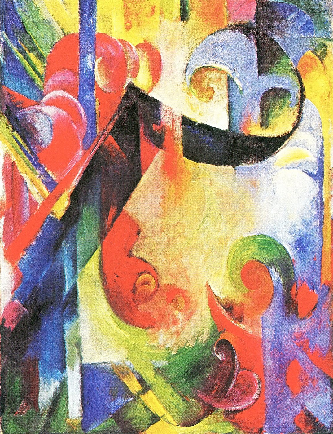 Feurige Spiralen in Blau und Grün – Leinwandbild