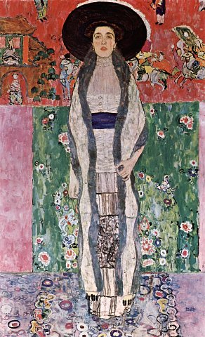 Dame mit breitem Hut – Gustav Klimt – Leinwandbild