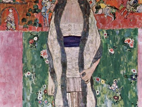 Dame mit breitem Hut – Gustav Klimt – Leinwandbild