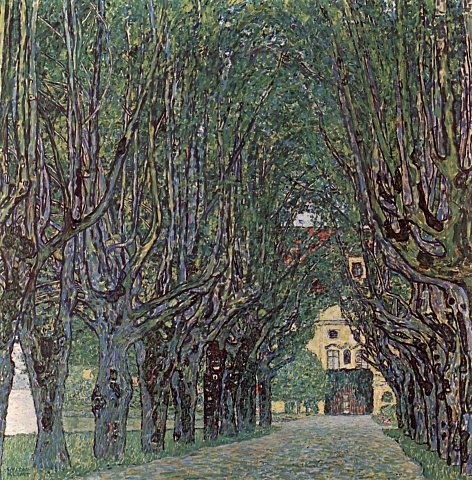 Allee mit Bäumen und Villa – Gustav Klimt – Leinwandbild