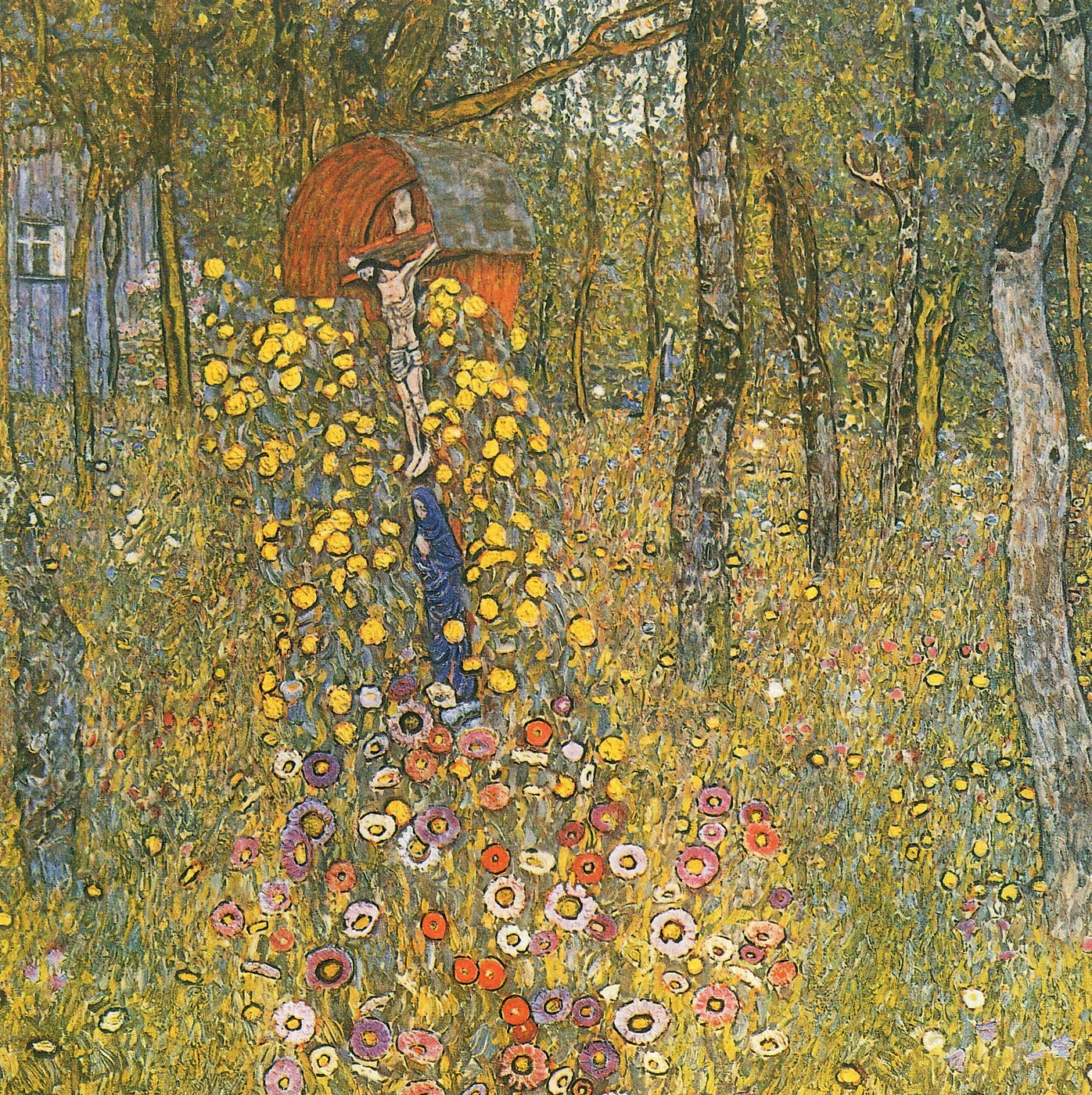 Kreuzigung im Blumenfeld – Gustav Klimt – Gustav Klimt Leinwandbild