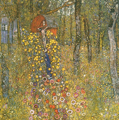 Kreuzigung im Blumenfeld – Gustav Klimt – Leinwandbild