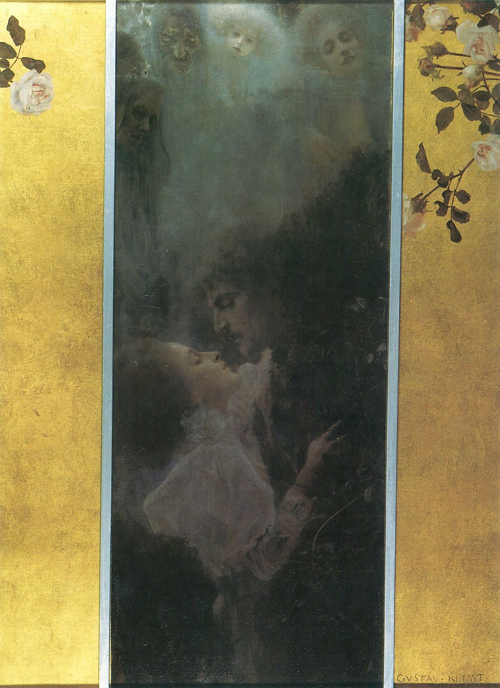 Goldener Kuss im Nebel – Gustav Klimt Leinwandbild