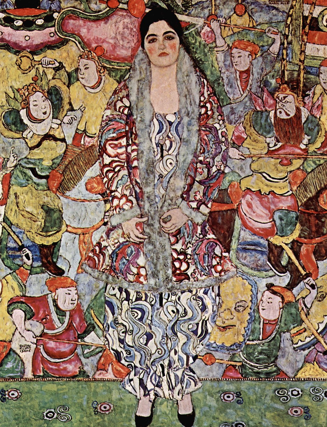 Dame mit Pelzcape – Gustav Klimt – Gustav Klimt Leinwandbild