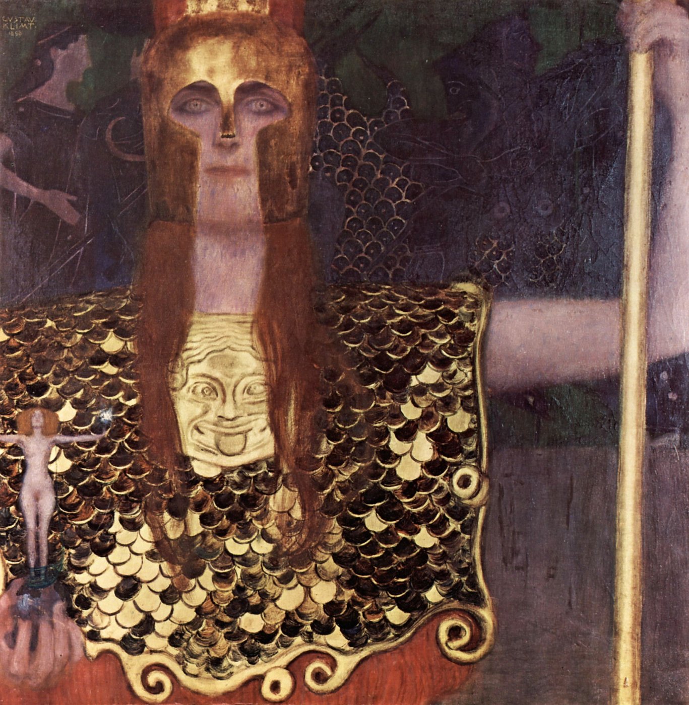 Athena mit goldenem Schild – Gustav Klimt – Gustav Klimt Leinwandbild