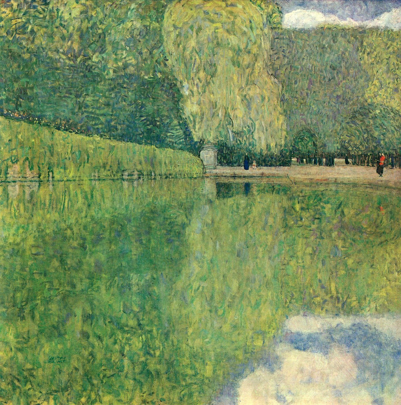 Parklandschaft mit Teich – Gustav Klimt – Gustav Klimt Leinwandbild
