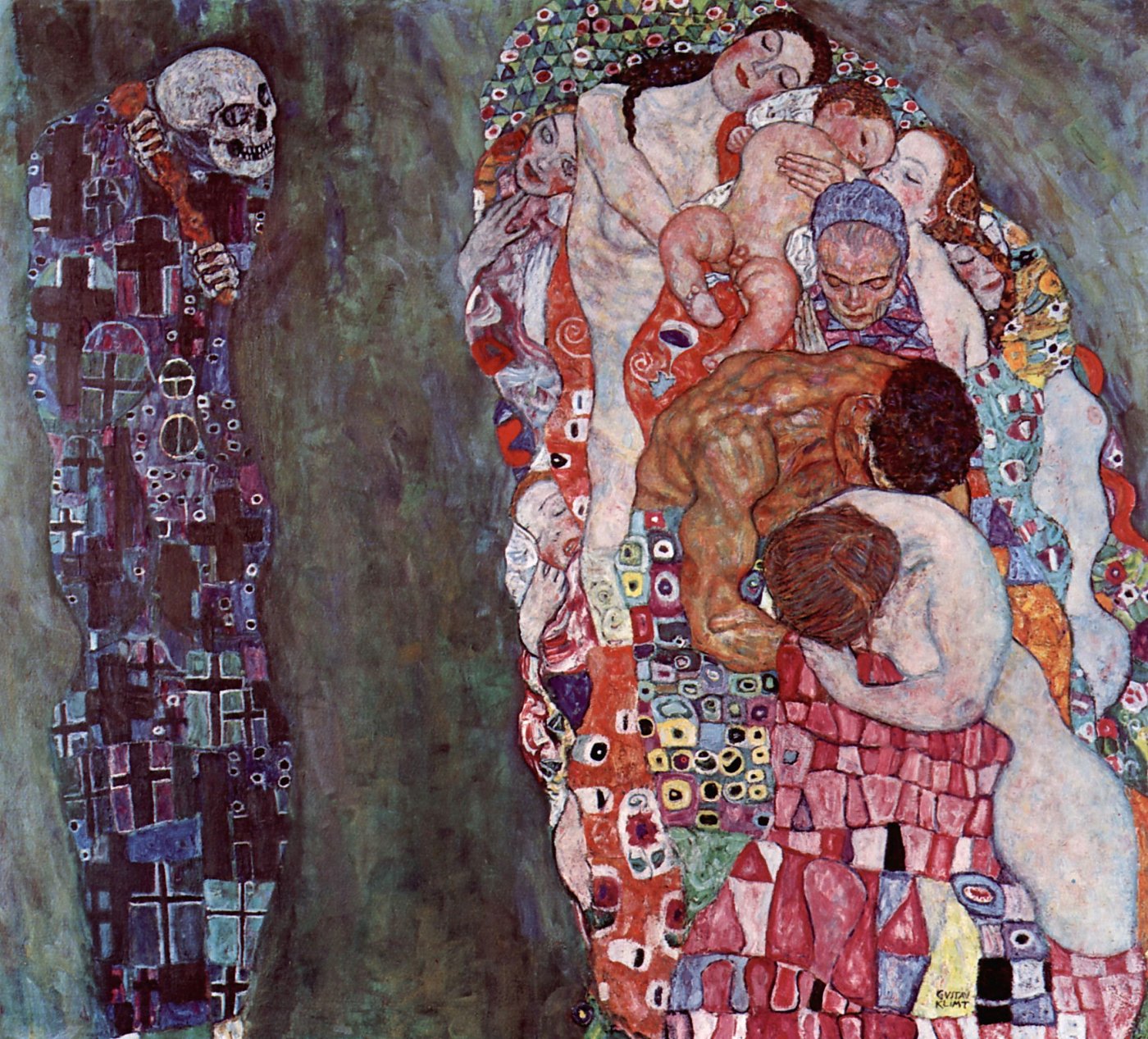 Der Tod und das Leben – Gustav Klimt – Leinwandbild
