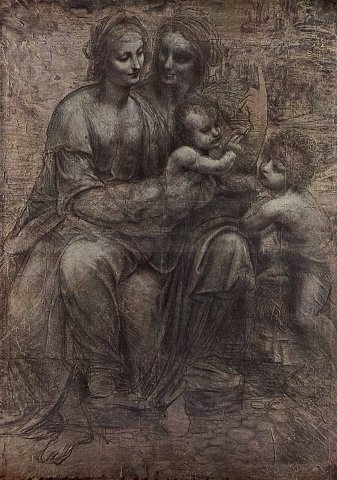 Die Madonna mit Kind und Johannesknaben – Leinwandbild