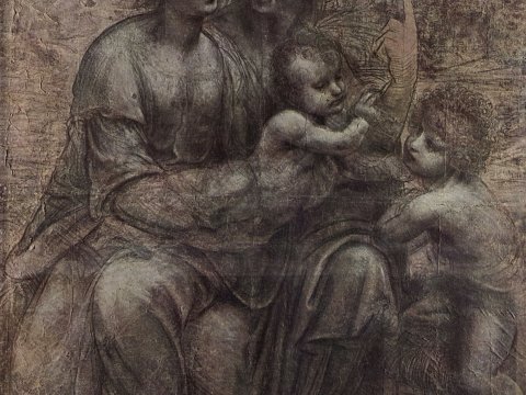 Die Madonna mit Kind und Johannesknaben – Leinwandbild