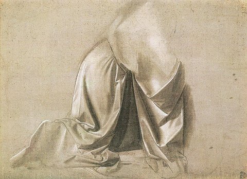 Studie von drapiertem Stoff – Leonardo da Vinci – Leinwandbild