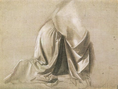 Studie von drapiertem Stoff – Leonardo da Vinci – Leinwandbild