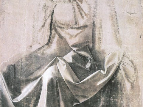Studie: Falten in Grau-Weiß mit Schatten – Leinwandbild