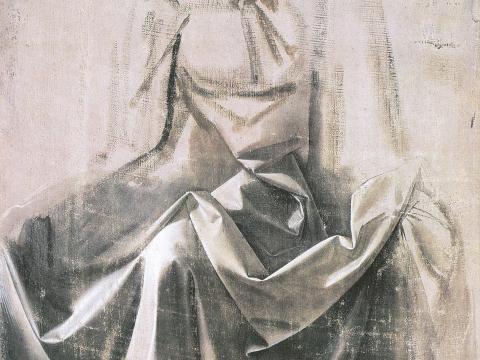 Studie: Falten in Grau-Weiß mit Schatten – Leinwandbild