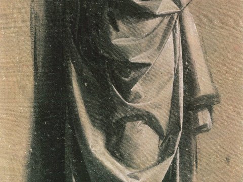 Studie von Falten und Licht – Leonardo da Vinci – Leinwandbild