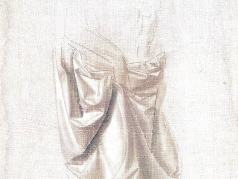Studie eines drapierten Gewandes – Leonardo da – Leinwandbild