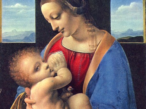 Madonna mit Kind – Leonardo da Vinci – Leinwandbild