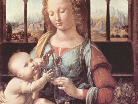 Madonna mit Kind – Leonardo da Vinci – Leinwandbild