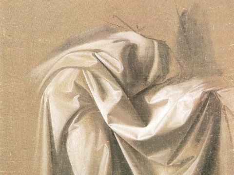Studie von Falten in Silbergrau – Leinwandbild