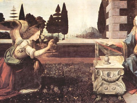 Verkündigung an Maria – Leonardo da Vinci – Leinwandbild