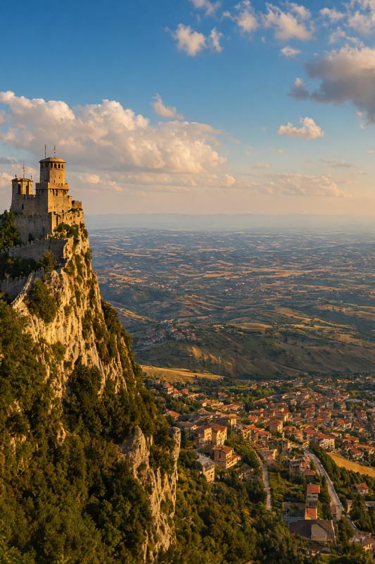 Stille Krönung über der Hügellandschaft – Leinwandbild