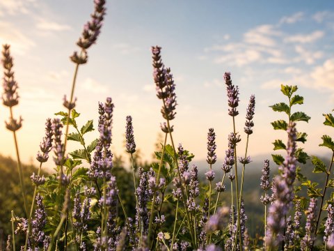 Lavendelwogen unter Sommerhimmel – Leinwandbild