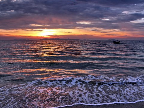 Abendstimmung über dem Meer – Leinwandbild