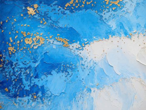 Flüchtige Schatten im matten Blau – Leinwandbild
