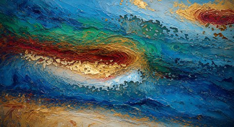 Blauer Wirbel mit weißem Zentrum – Leinwandbild