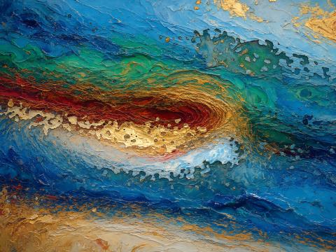 Flüchtige Schleier im Aquamarin – Leinwandbild
