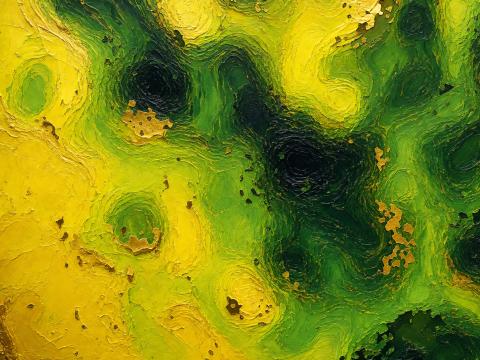 Verwirbelungen in pastosem Grün – Leinwandbild