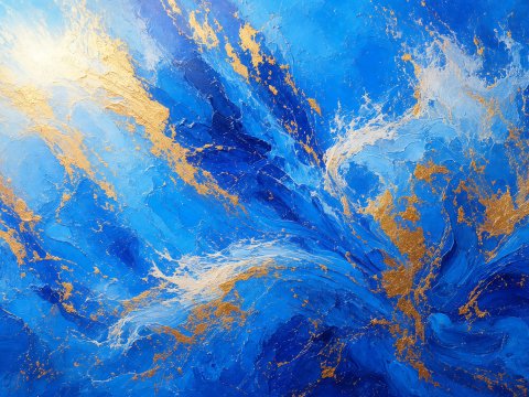 Lichtspiele in Blau – Leinwandbild