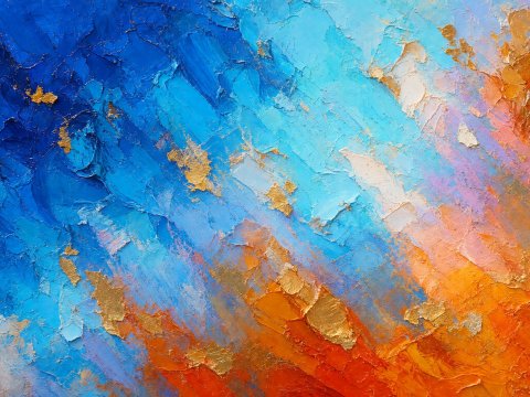 Farbenrauschen über Horizonten – Leinwandbild