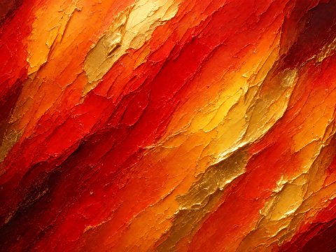 Orangenes Feuer im Rot – Leinwandbild