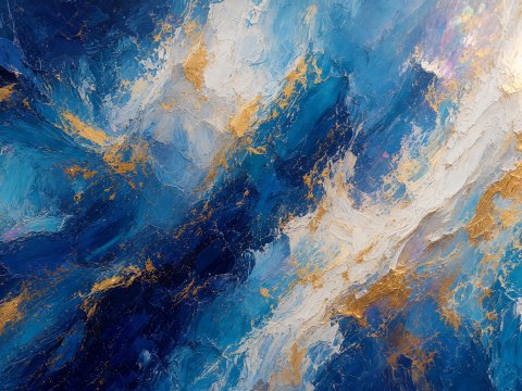 Ewige Wellen im Blau – Leinwandbild