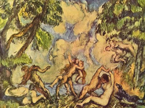 Badende im Wald – Paul Cézanne – Leinwandbild